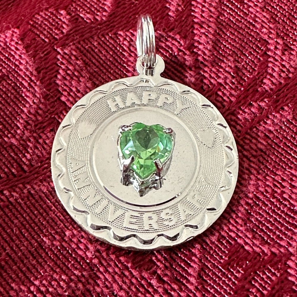 Happy Birthday Peridot Sterling Silver Charm